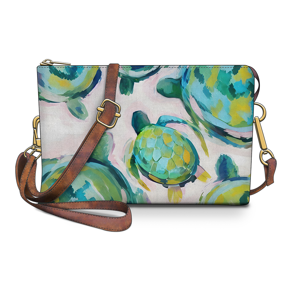 TEAL TURTLE CROSSBODY BAG