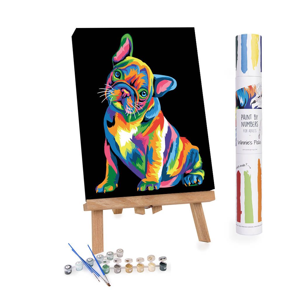 Adults Paint-by-Numbers in Tube – Colorful French bulldog