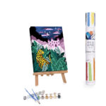 Adults Paint-by-Numbers in Tube - Leopard and its enchanted castle