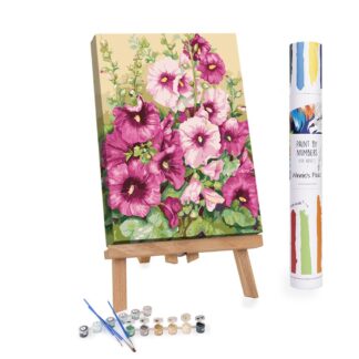 Adults Paint-by-Numbers in Tube - Hollyhocks in Evening Glow