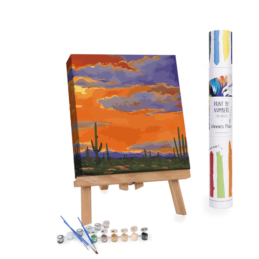 Adults Paint-by-Numbers in Tube - Saguaro Sunset, Johnathan Harris