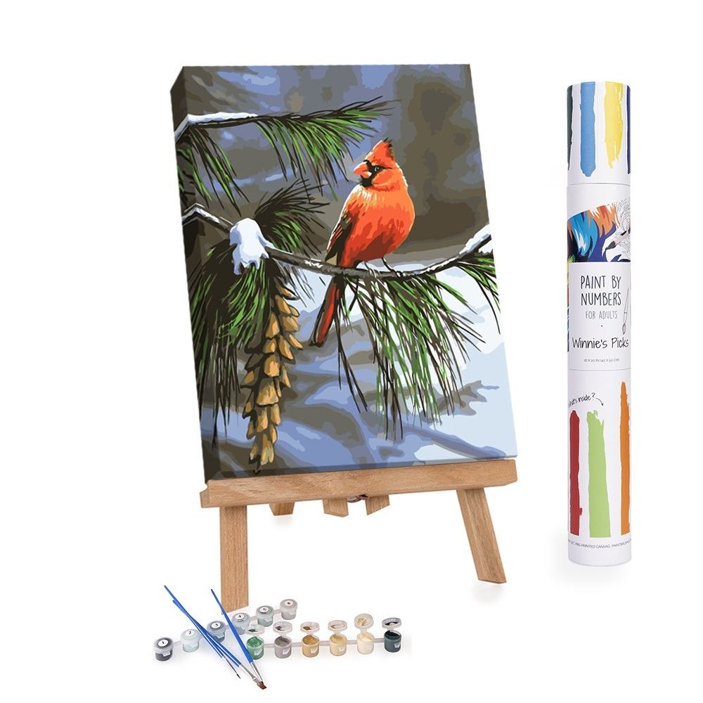 Adults Paint-by-Numbers in Tube - On Watch - Cardinal, Anthony J. Padgett