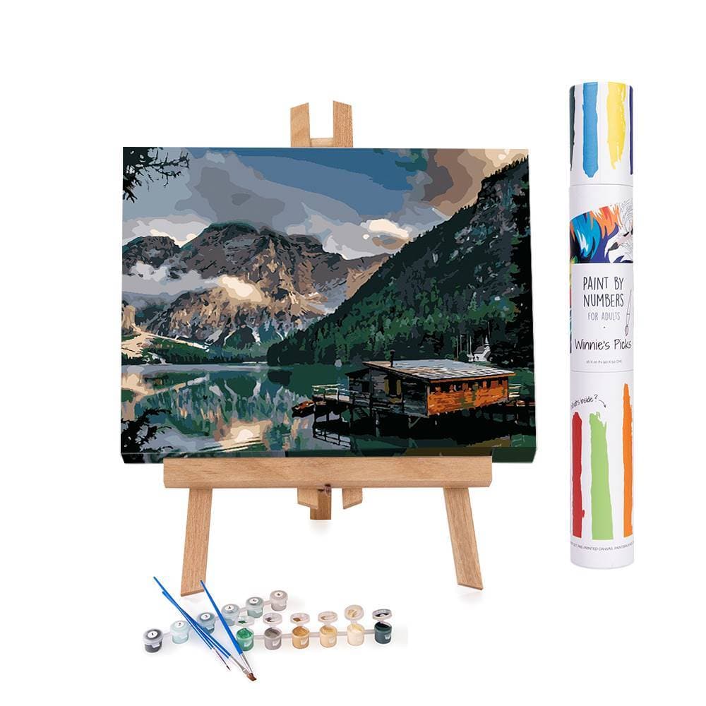 Adults Paint-by-Numbers in Tube - A norwegian fjord cabin