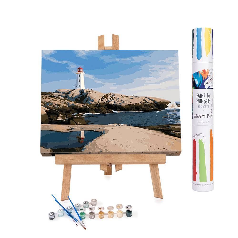 Adults Paint-by-Numbers in Tube - Normandy lighthouse watching over the sailors