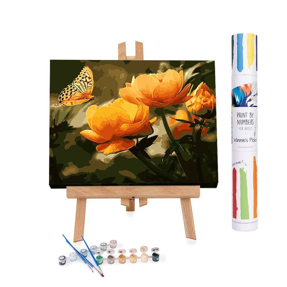 Adults Paint-by-Numbers in Tube - Peach butterfly in the summer