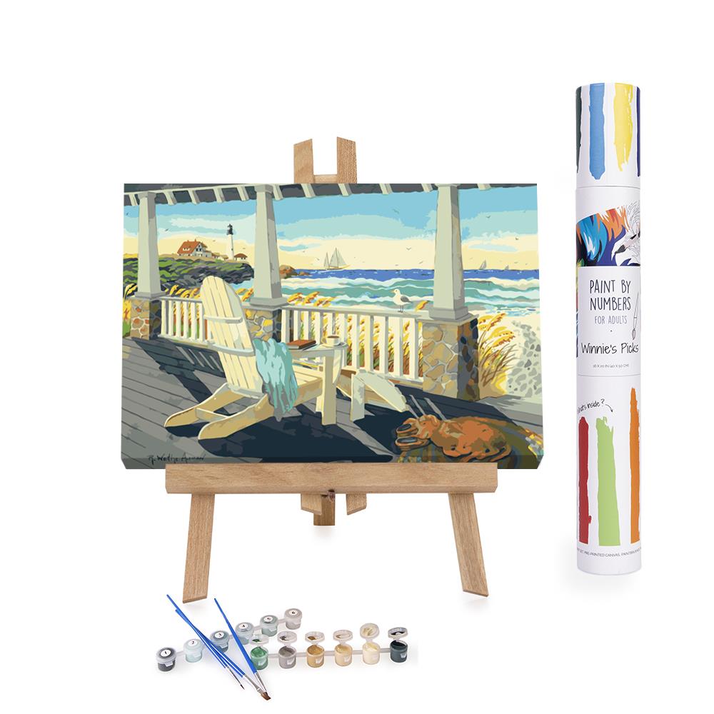 Adults Paint-by-Numbers in Tube - Morning Coffee at the Beach House, Robin Wethe Altman