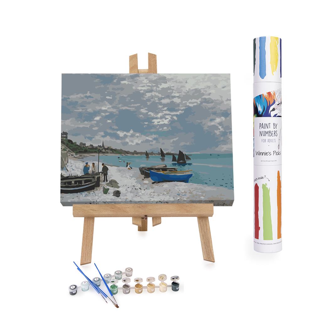 Adults Paint-by-Numbers in Tube - The Beach at Sainte-Adresse, Claude Monet