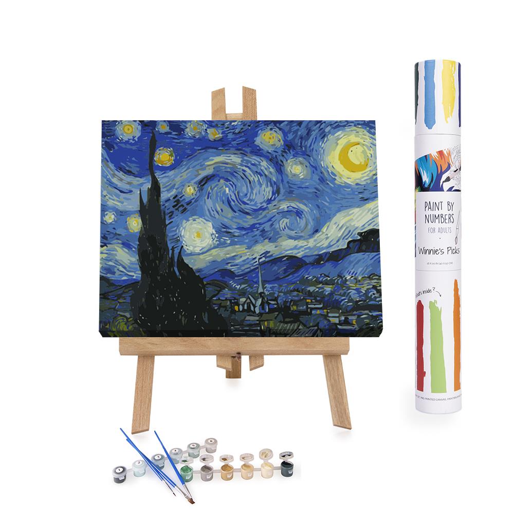 Adults Paint-by-Numbers in Tube - Starry Night, Vincent van Gogh