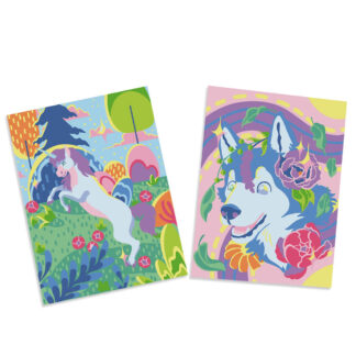 Kids Paint-by-Numbers - Husky & Unicorn