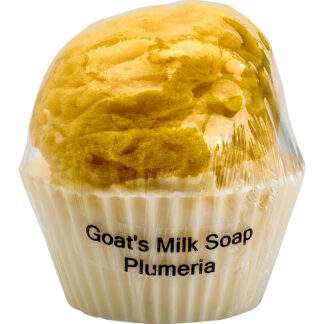 Goat's Milk Cupcake Soap w/Sponge - Plumeria