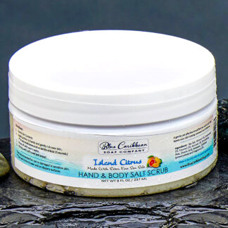 Blue Caribbean Sea Salt Scrub, 8 oz - Island Citrus