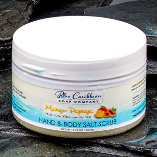 Blue Caribbean Sea Salt Scrub, 3 oz - Mango Papaya