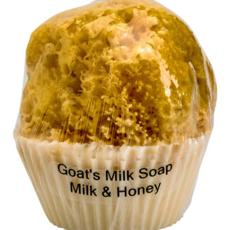 Goat's Milk Cupcake Soap w/Sponge - Milk & Honey