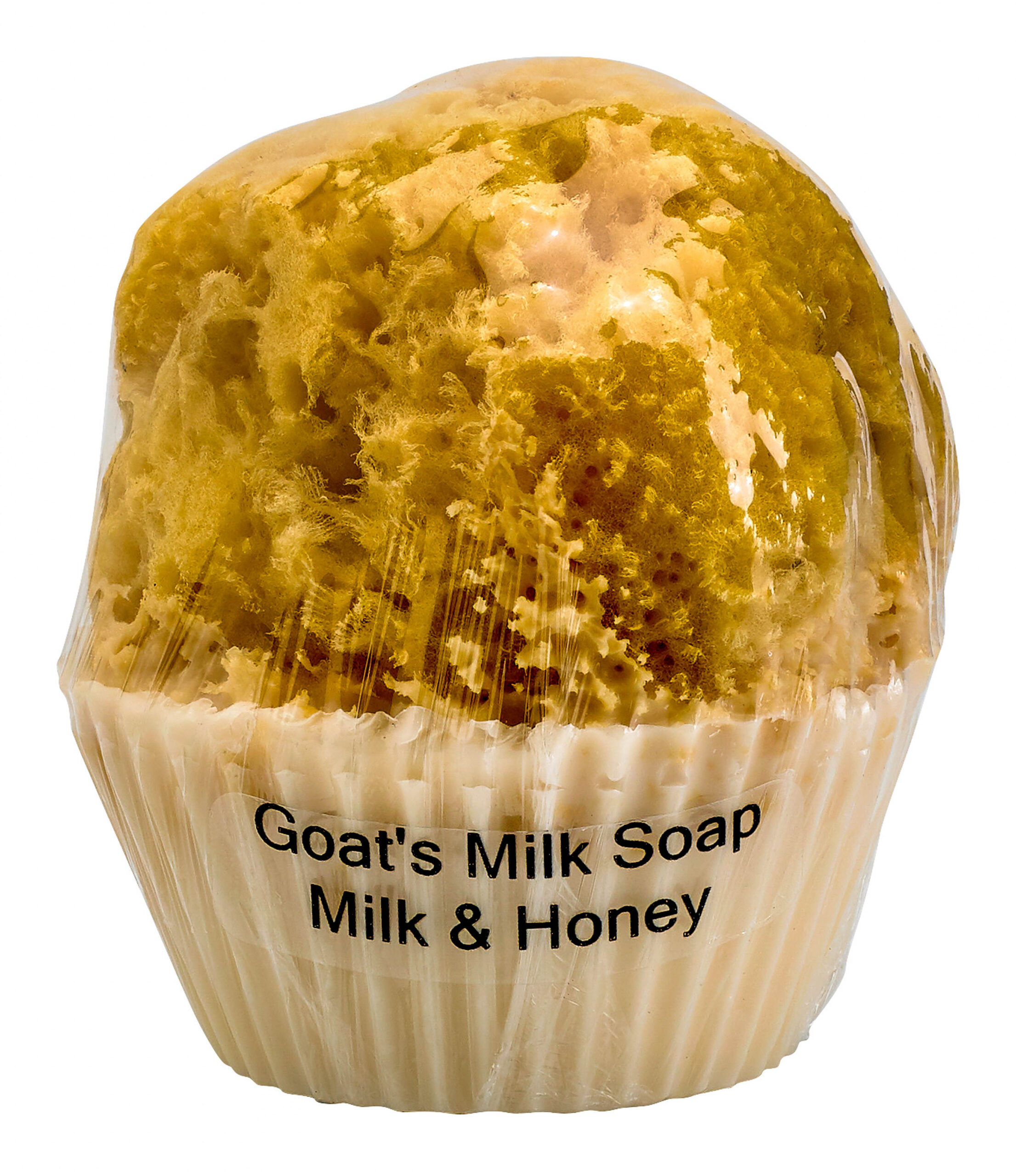 Goat’s Milk Cupcake Soap w/Sponge – Milk & Honey