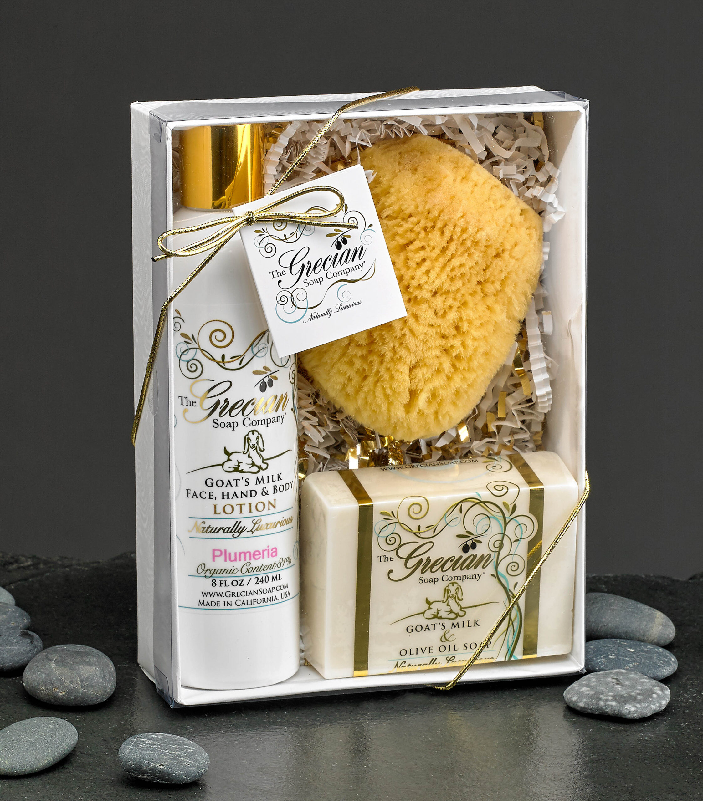 Lotion, Soap & Sponge Gift Box – Lavender Lemon