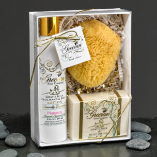 Lotion, Soap & Sponge Gift Box - Almond