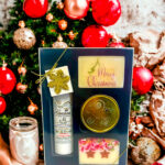 Merry Christmas Picture Soaps, Lotion & Candle Gift Set - Cranberry Pomegranate