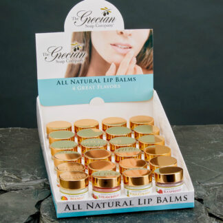 Lip balm display with 6 ea. of 4 fragrances