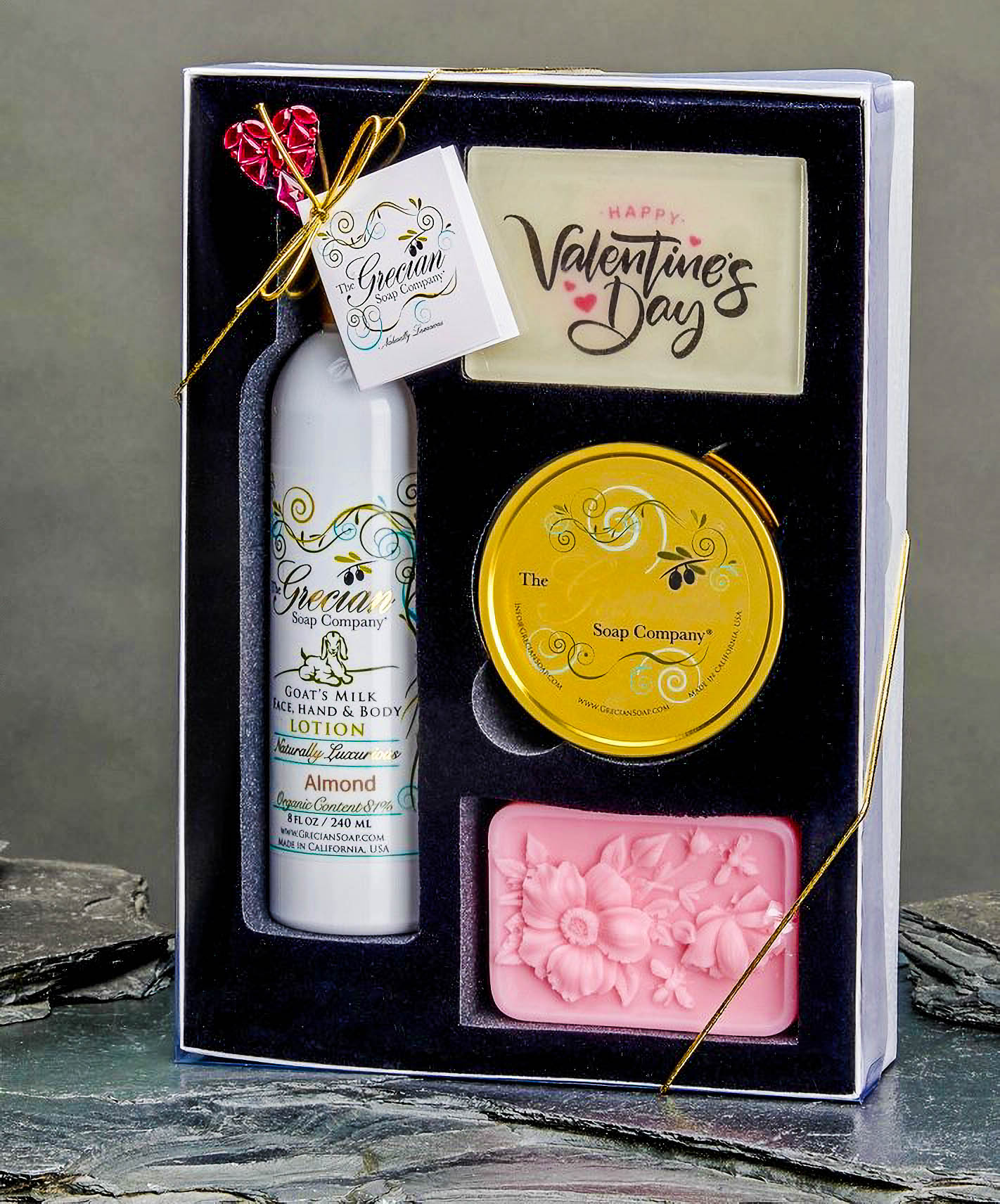 Valentine’s Day Lotion, 2 Soaps and Candle Gift Set – Almond