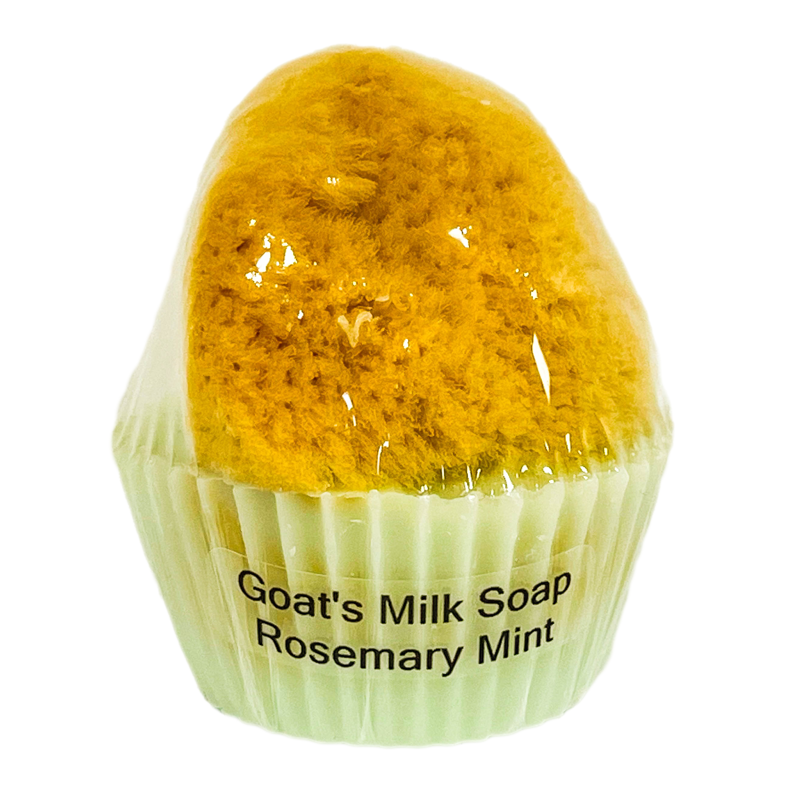 Goat’s Milk Cupcake Soap w/Sponge – Rosemary Mint