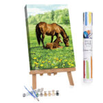 Adults Paint-by-Numbers in Tube - Horse And Foal